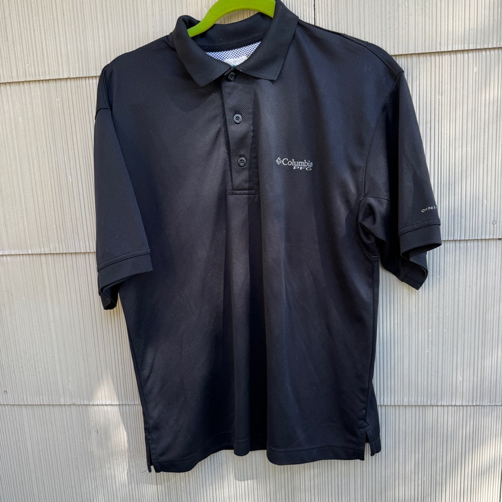 Columbia PFG Black Polo Shirt Size Large